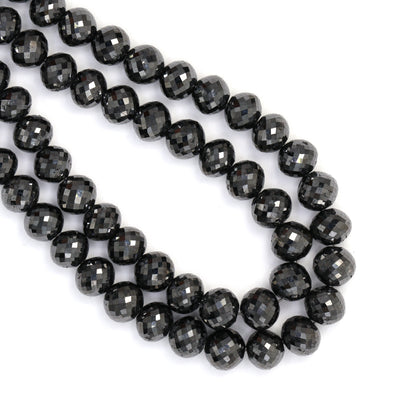 Black Diamond 7mm - 8mm Faceted Rondelles Bead Strand