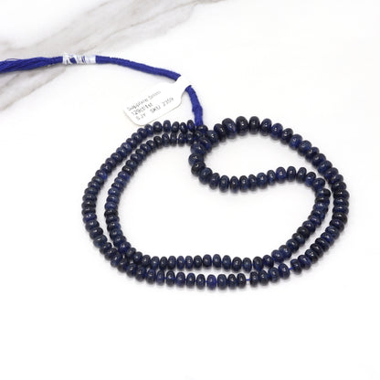 Navy Blue Sapphire 5mm Smooth Rondelles