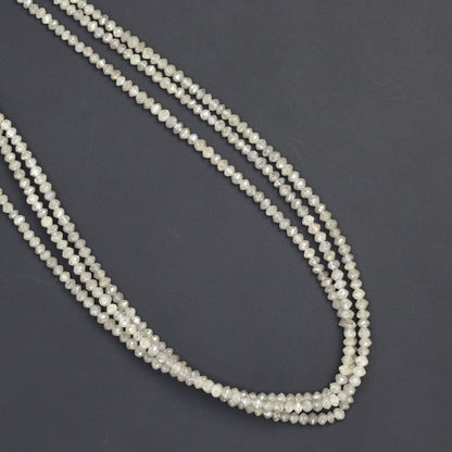 Gray Diamond 1.6mm - 2mm Faceted Rondelles Bead Strand