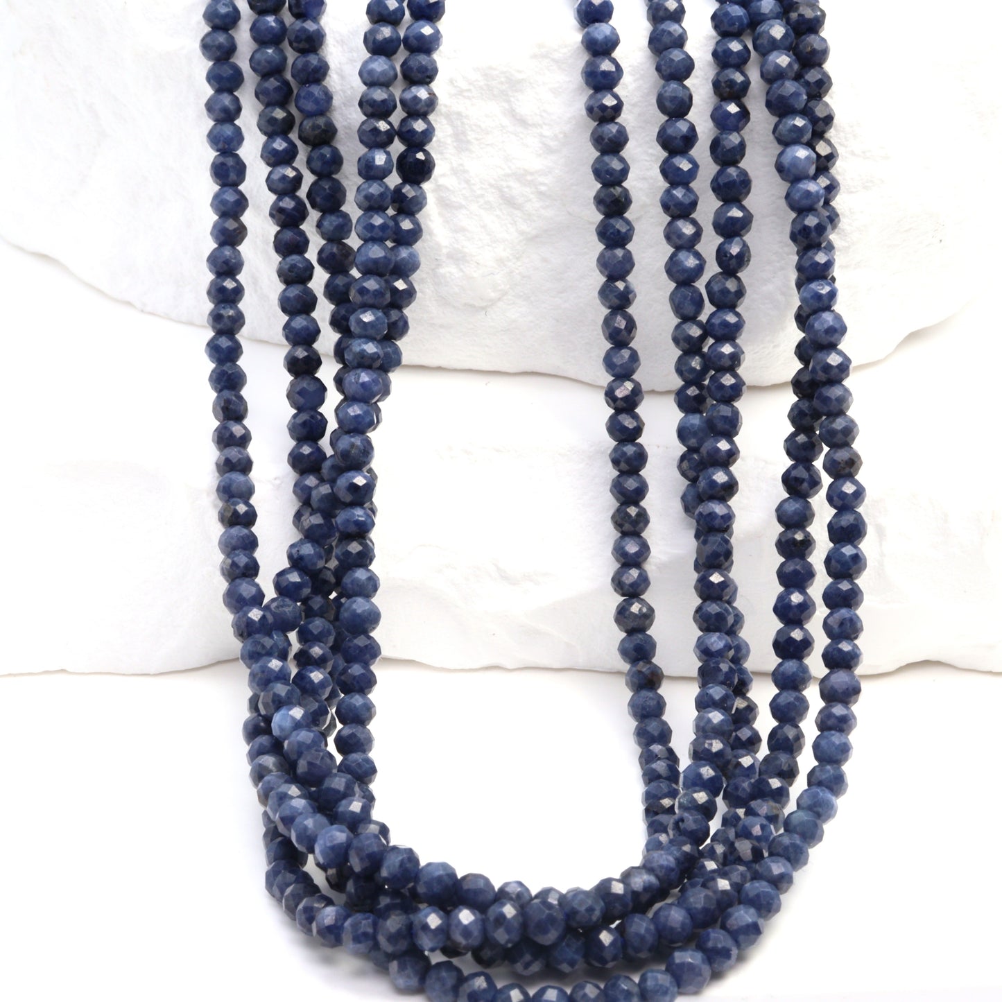 Cornflower Blue Sapphire 3mm Faceted Rondelles