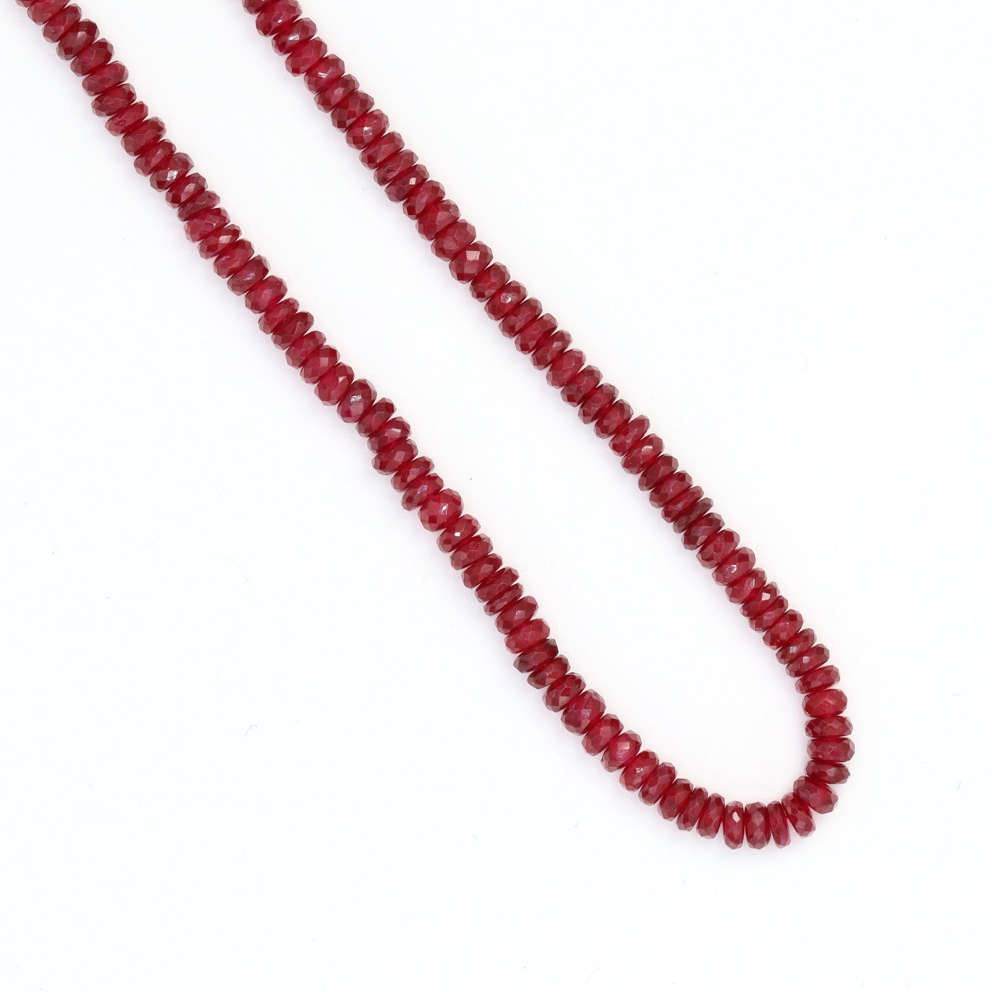 AA Red Ruby 3.5mm Hand Faceted Rondelles Bead Strand