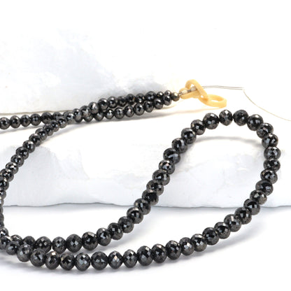 Black Diamond 3.5mm Faceted Rondelles