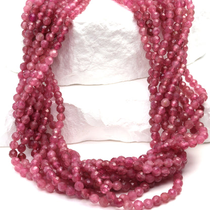 Ombre Pink Tourmaline 3.5mm Faceted Rounds