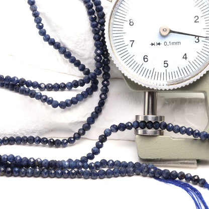 Cornflower Blue Sapphire 3mm Faceted Rondelles