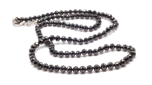 18k Black Diamond Knotted Bead Necklace (~40ct)