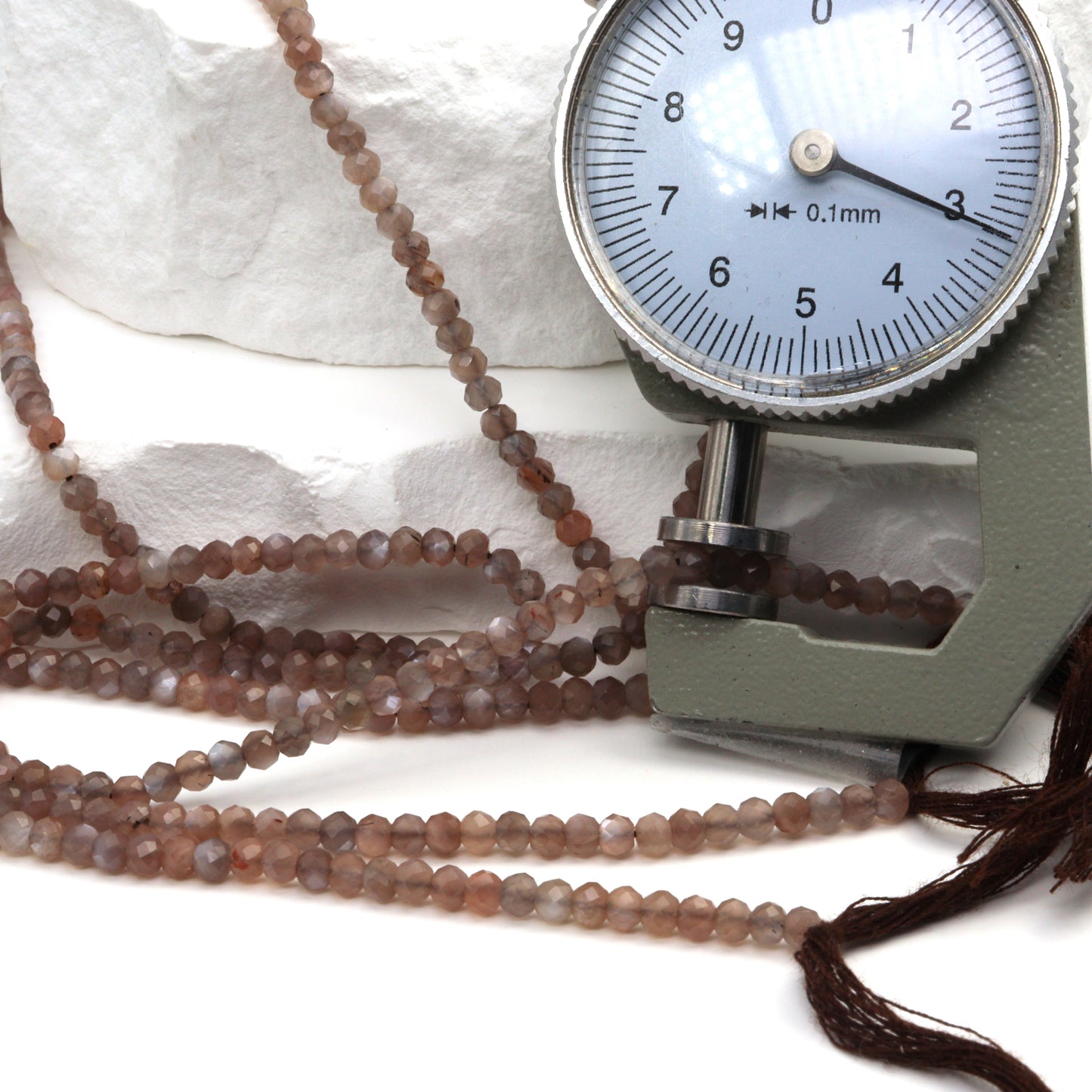 Chocolate Moonstone 3mm Faceted Rondelles Bead Strand