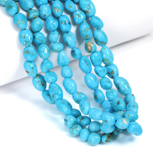 Sleeping Beauty Turquoise 6x5mm Smooth Nuggets Bead Strand