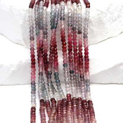 Multi Spinel 3mm Faceted Rondelles Bead Strand