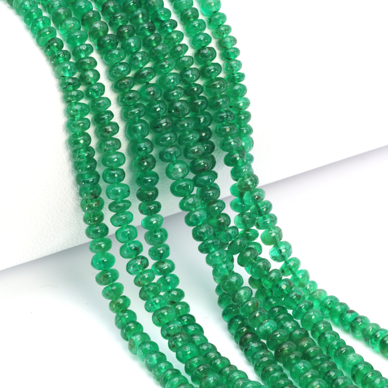 Green Emerald 3mm Smooth Rondelles