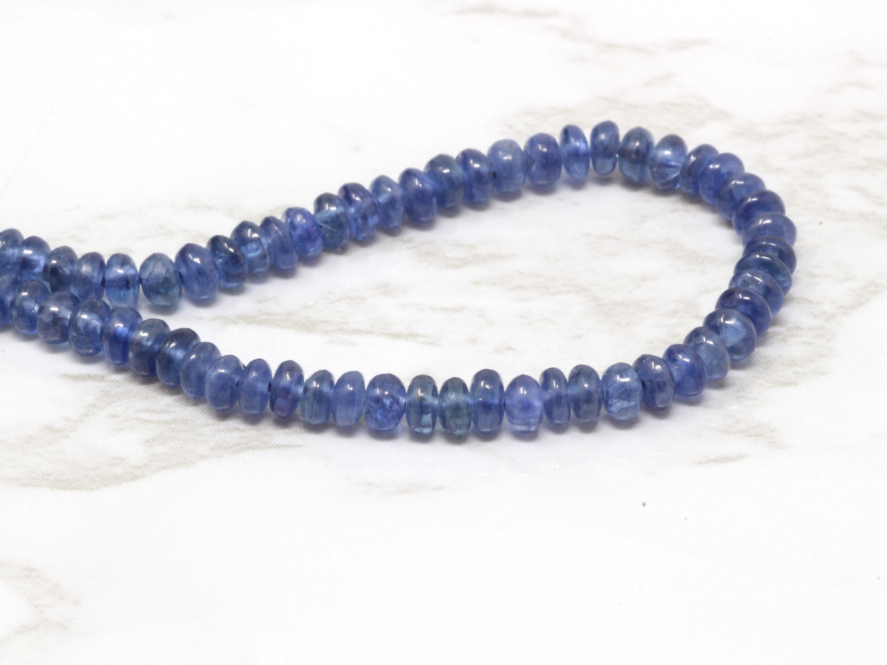 Navy Blue Sapphire 3mm Smooth Rondelles Bead Strand