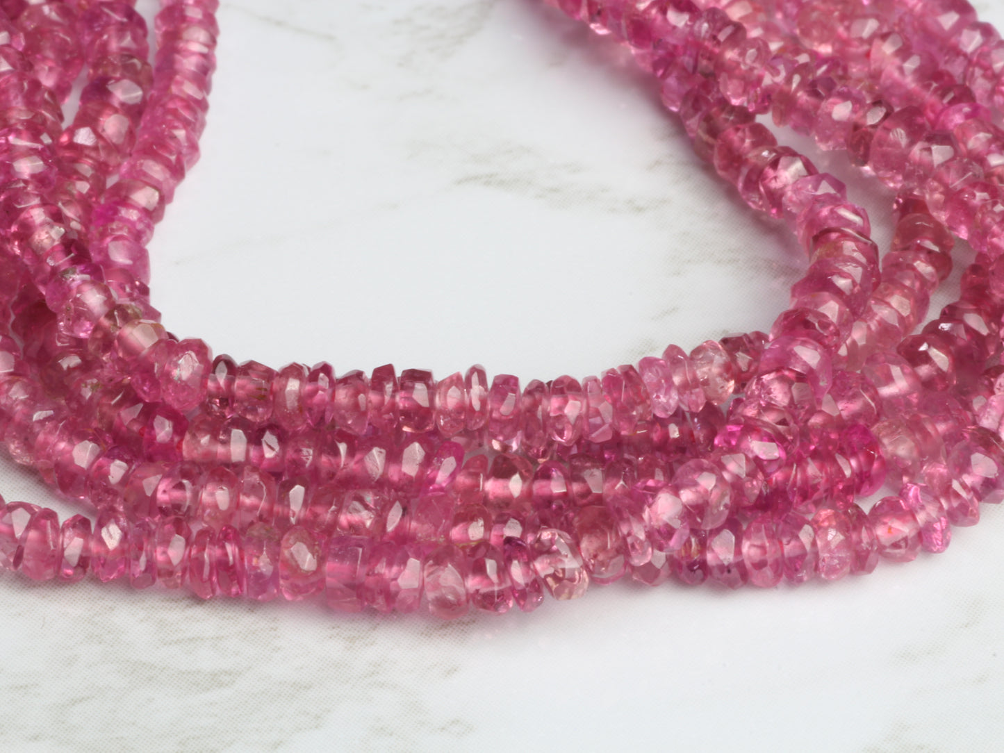 Light Pink Tourmaline 3mm Faceted Rondelles