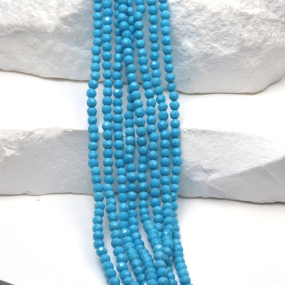 Blue Turquoise (R) 2.5mm Faceted Rounds Bead Strand