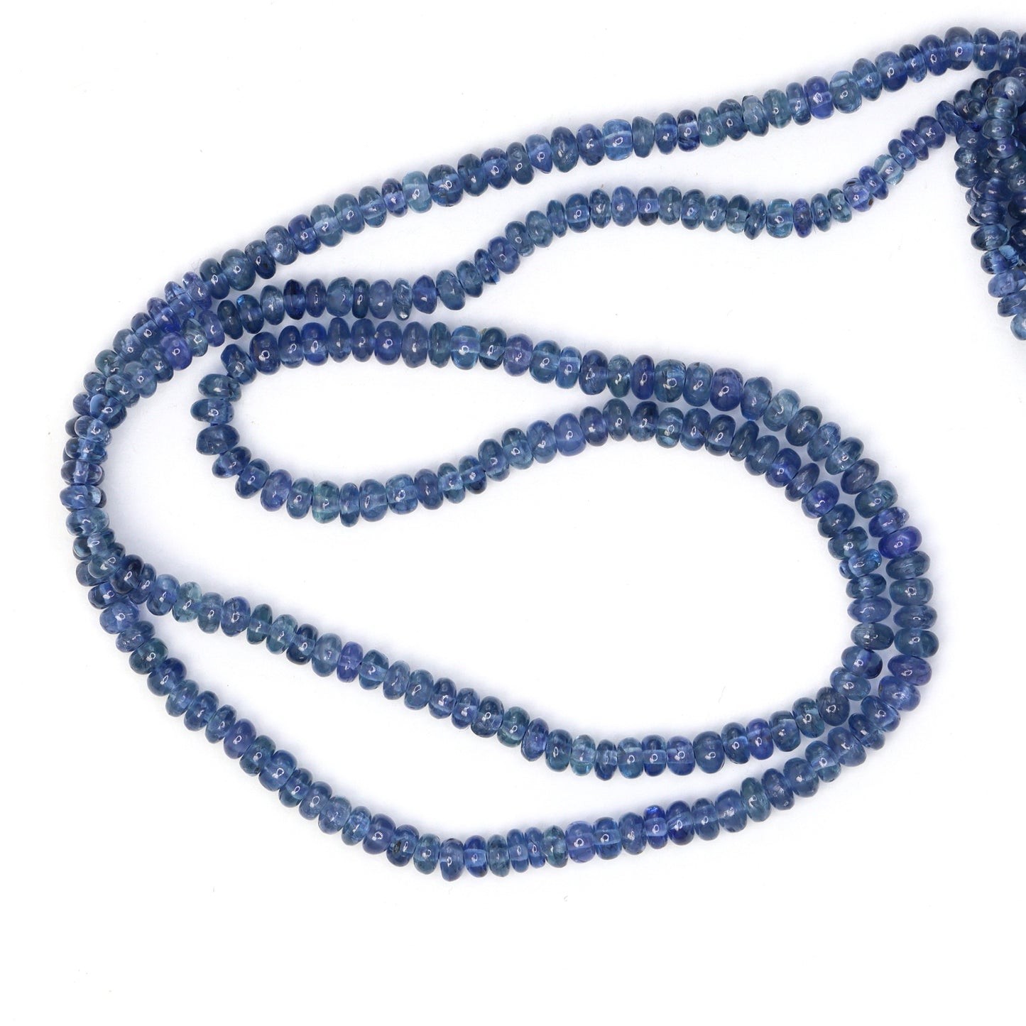 Cornflower Blue Sapphire 2.5mm - 3.0mm Smooth Rondelles Bead Strand