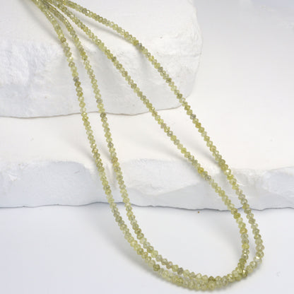 Champagne Diamond 2.1mm - 2.7mm Hand Faceted Rondelles Bead Strand