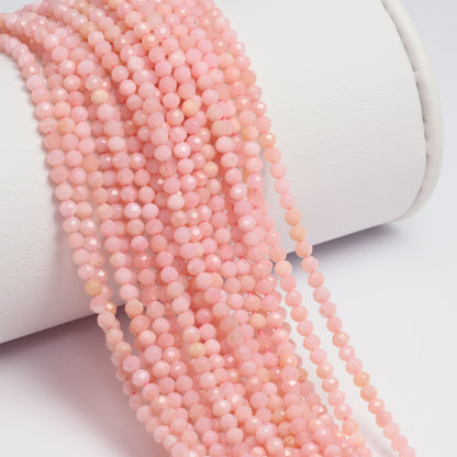 Dark Pink Opal 2.5mm Faceted Rounds Bead Strand
