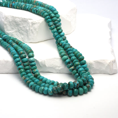 Natural Blue-Green Turquoise 5mm Faceted Rondelles