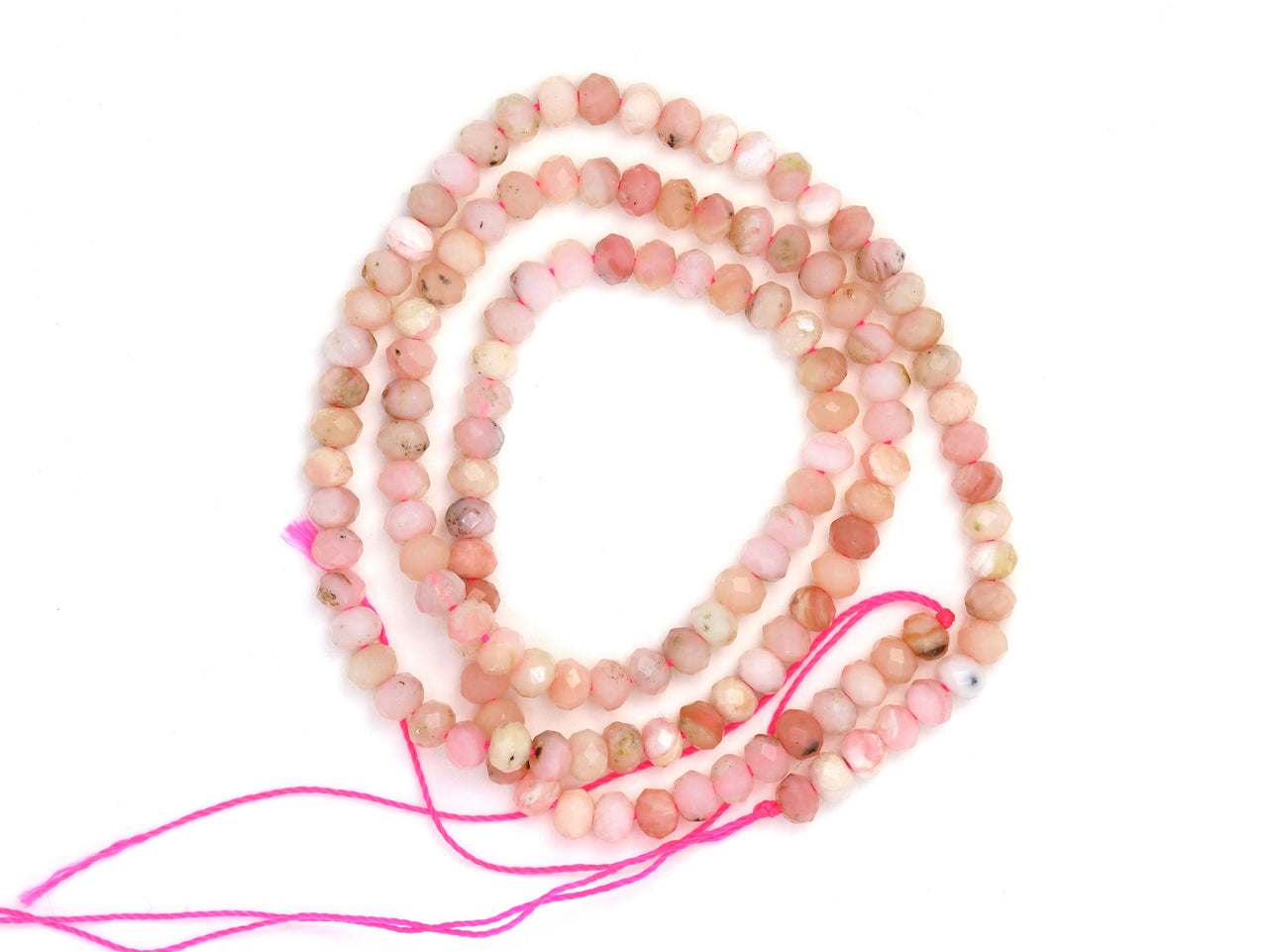 Pink Opal 4mm Faceted Rondelles