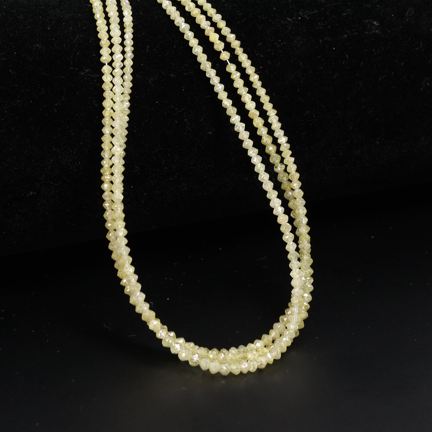 Yellow Diamond 1.8mm – 2.5mm Hand Faceted Rondelles Bead Strand