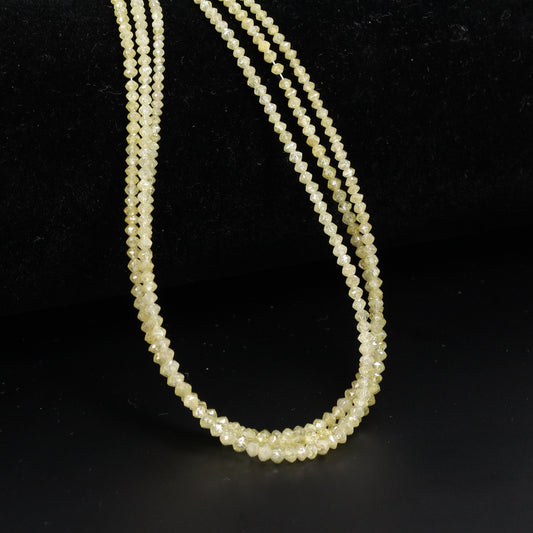 Yellow Diamond 1.8mm – 2.5mm Hand Faceted Rondelles Bead Strand