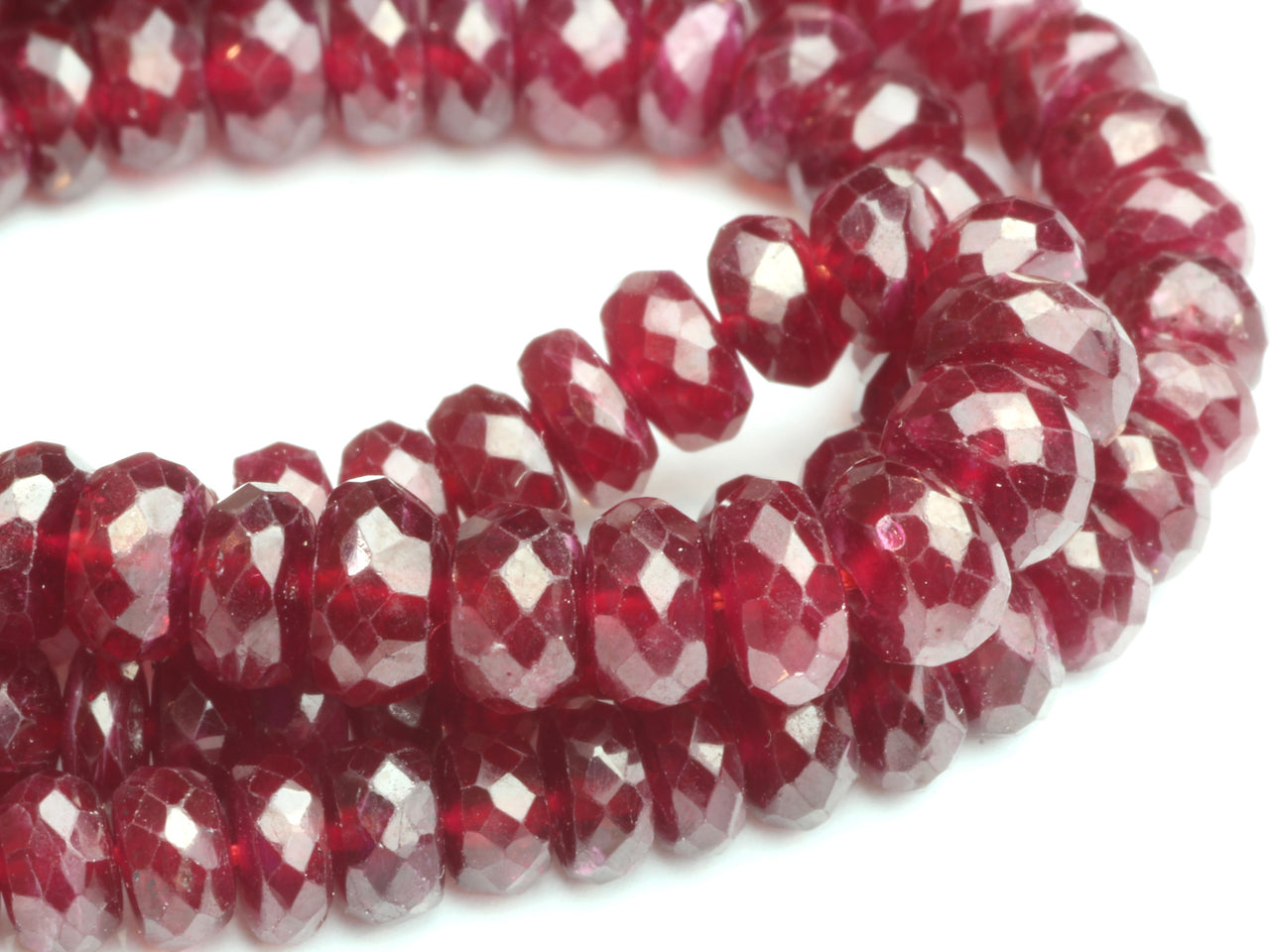 Red Ruby 4.5mm Faceted Rondelles