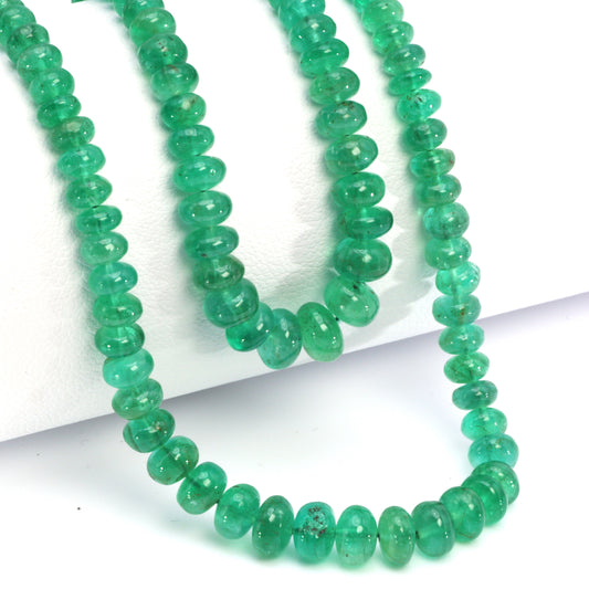 Green Emerald 3.5mm Smooth Rondelles