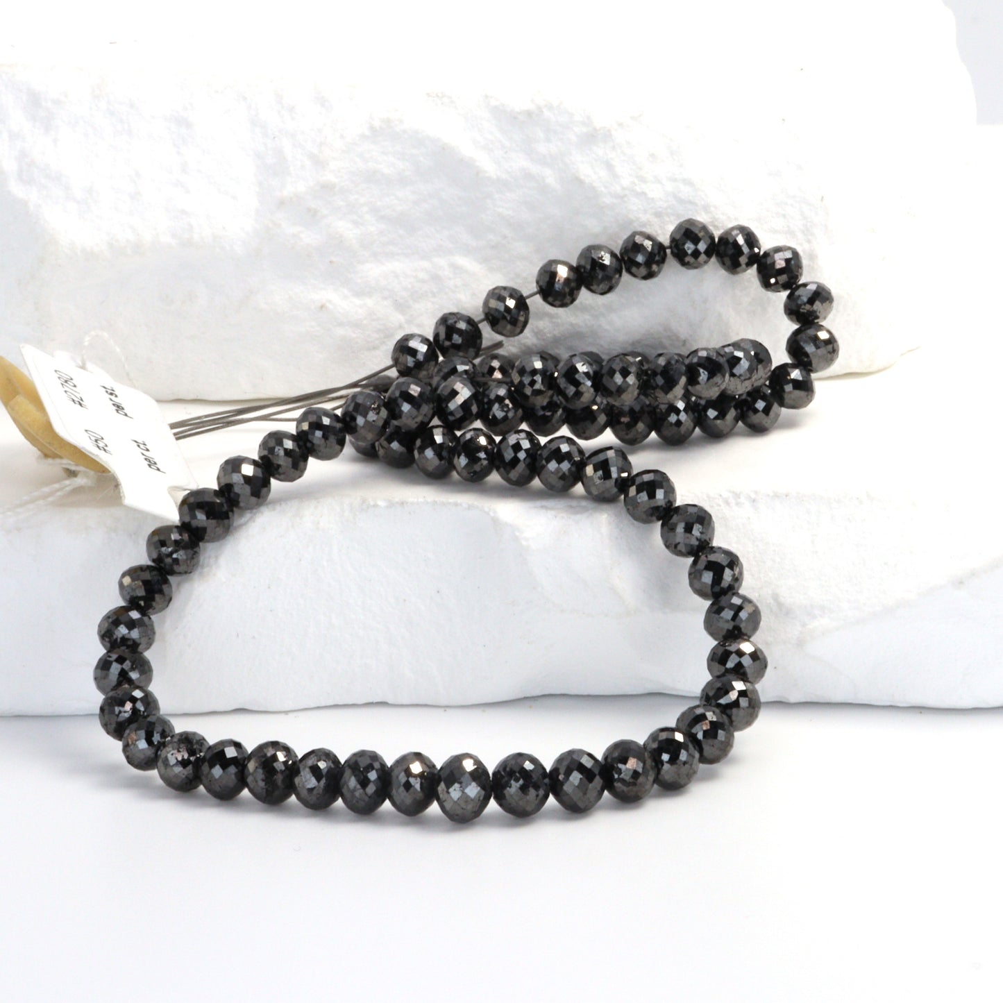 Black Diamond 4.5mm Faceted Rondelles