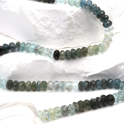 Moss Aquamarine 6mm Faceted Rondelles
