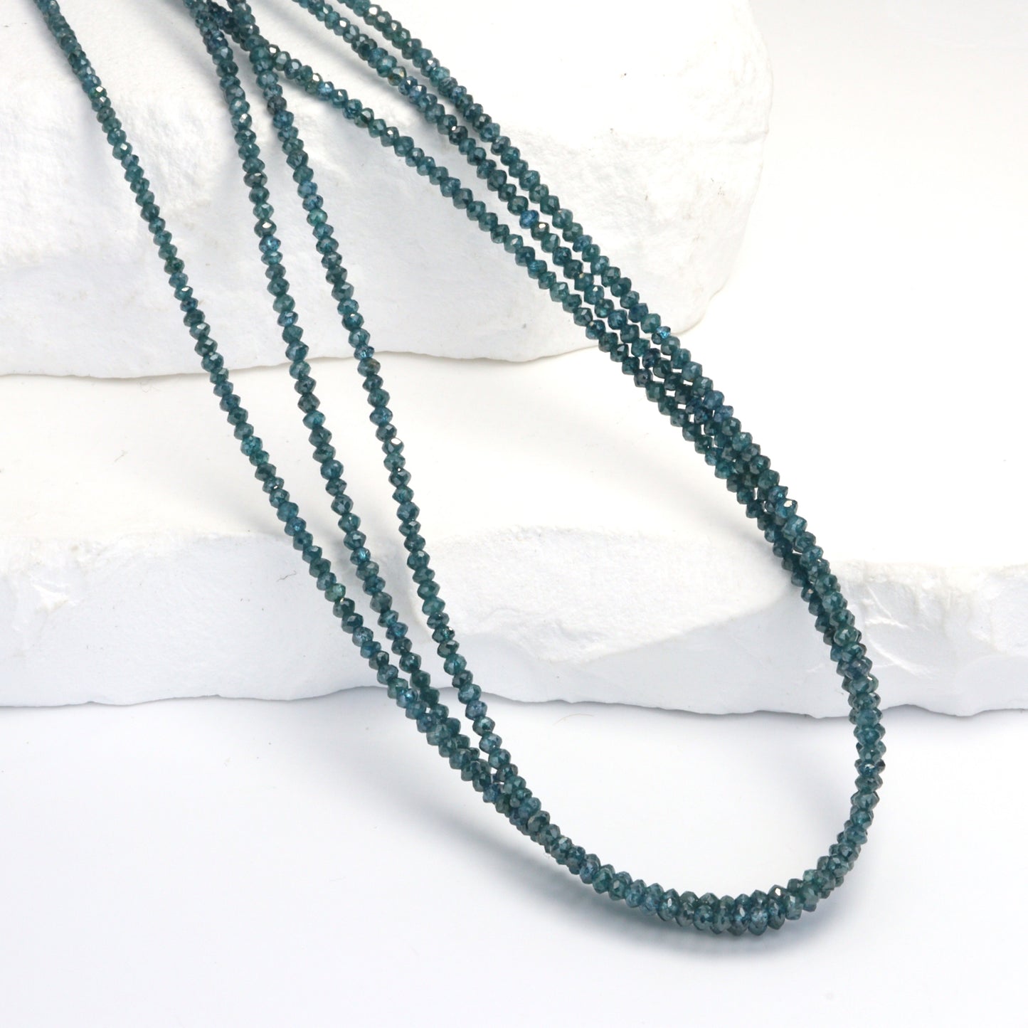 Blue Diamond 2mm Faceted Rondelles