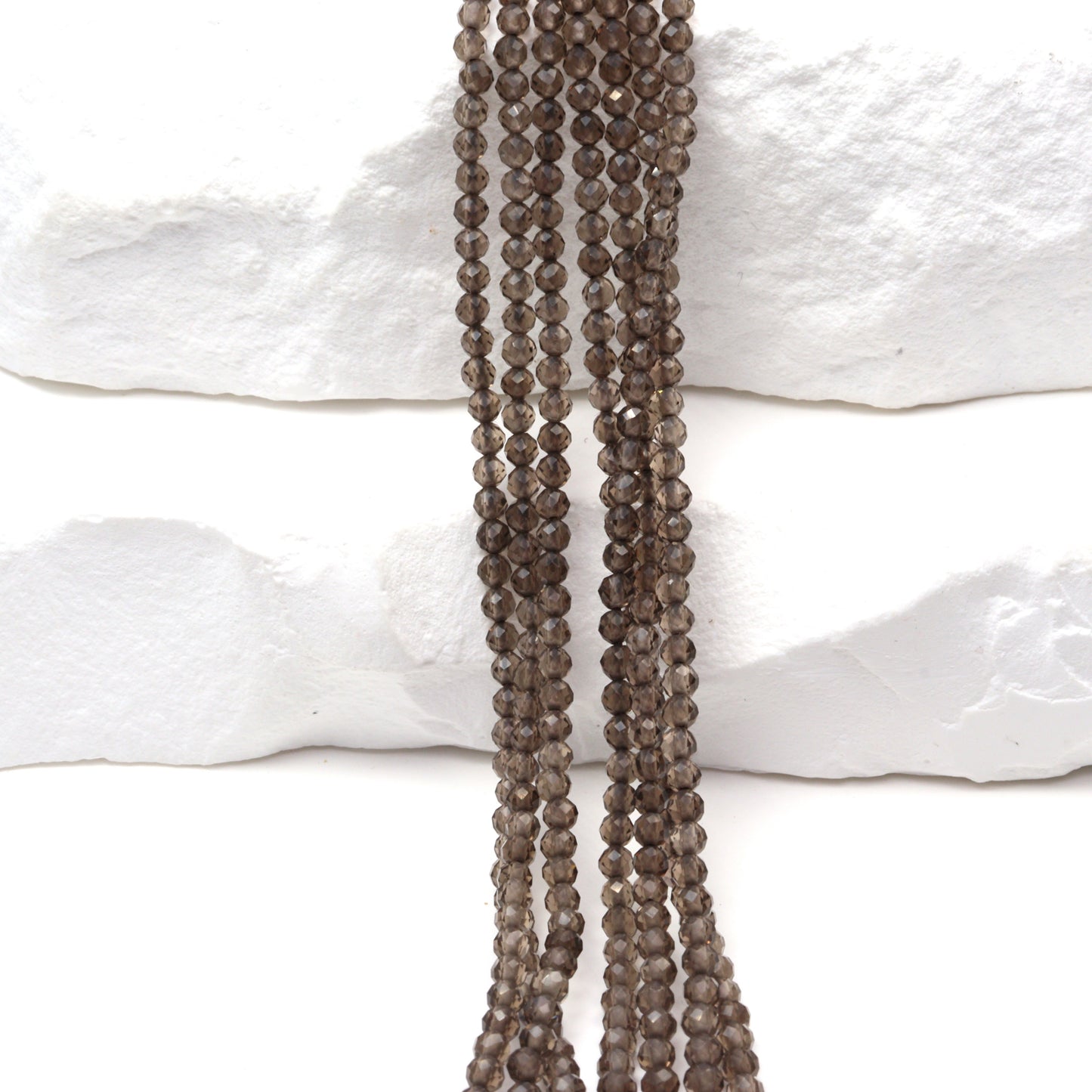 Smoky Quartz 2mm Faceted Rounds