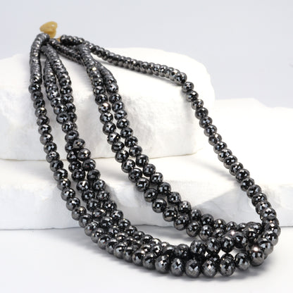 Black Diamond 4.5mm Faceted Rondelles
