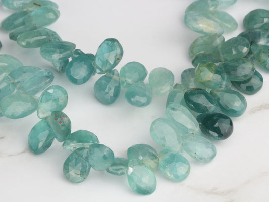 Ombre Blue Grandiderite 7x5mm Faceted Pear Shaped Briolettes