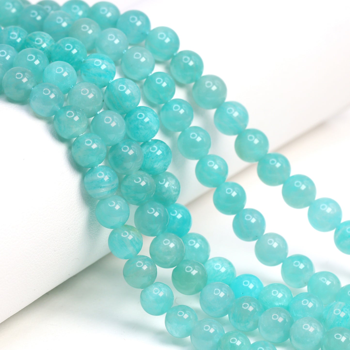 Blue Amazonite 6mm Smooth Rounds Bead Strand