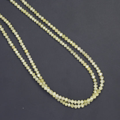 Champagne Diamond 2.1mm - 2.7mm Hand Faceted Rondelles Bead Strand