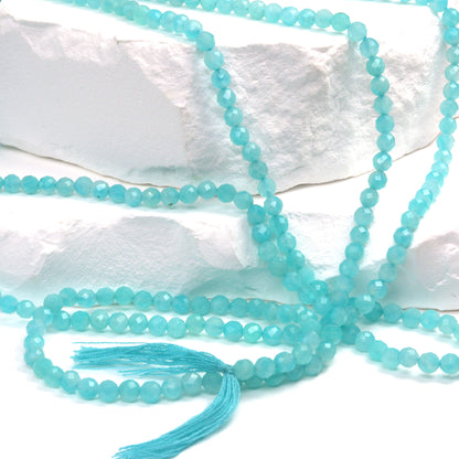 Blue Amazonite 3.5mm Faceted Rounds Bead Strand