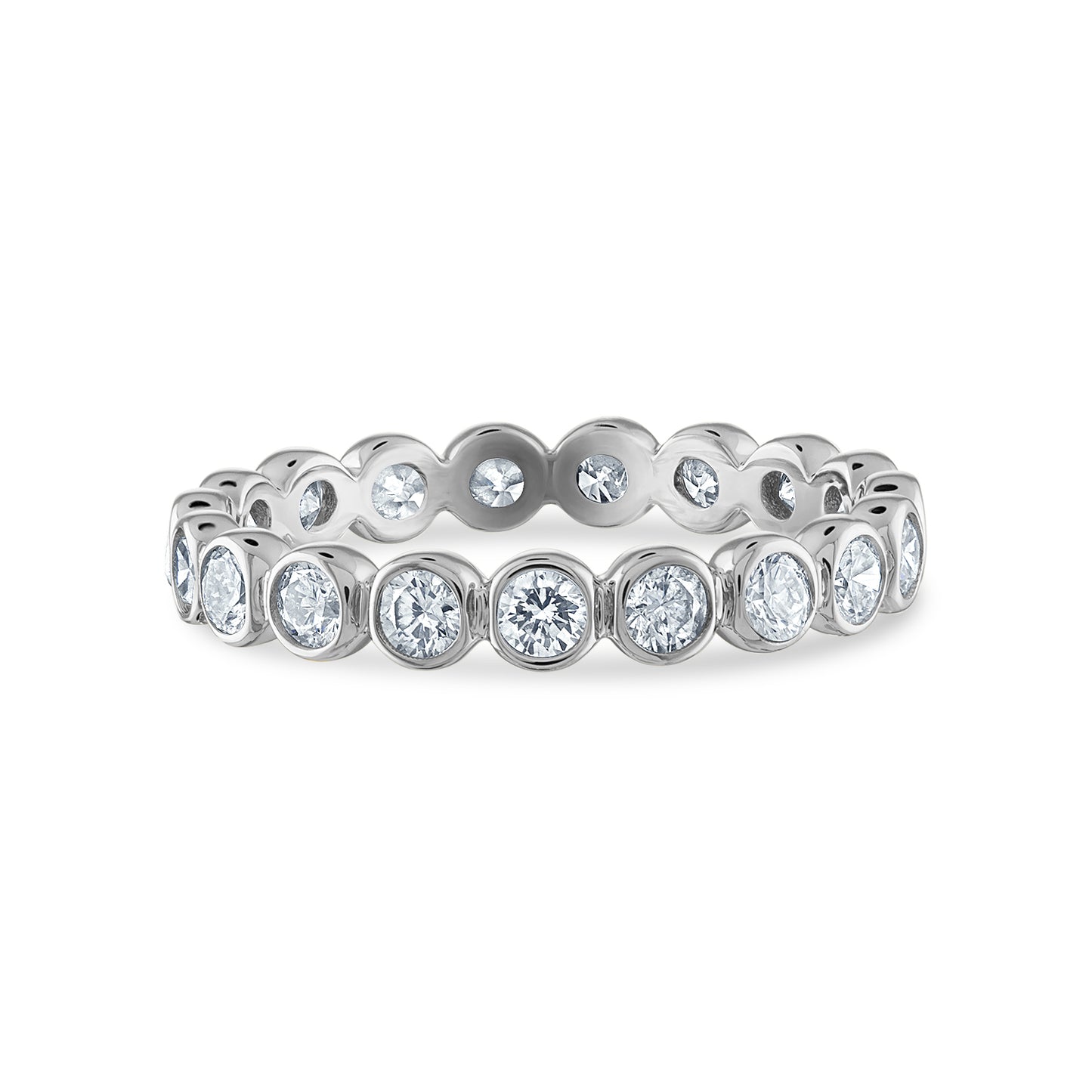 Bezel Set White Diamond Eternity Band