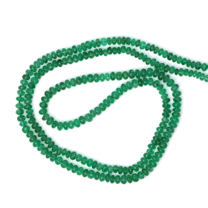 Green Emerald 2.5mm - 3.0mm Smooth Rondelles Bead Strand
