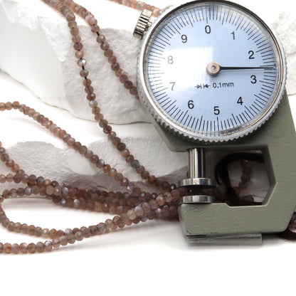 Chocolate Moonstone 2.5mm Faceted Rondelles Bead Strand