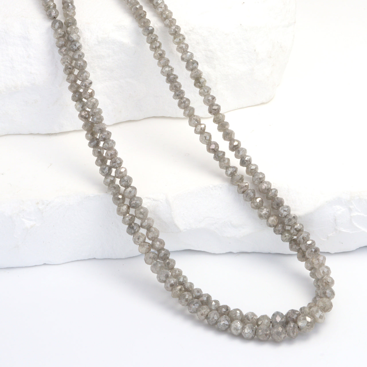 Gray Diamond 2.7mm Faceted Rondelles