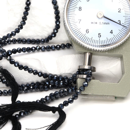 Coated Black Spinel 3mm Faceted Rounds Bead Strand