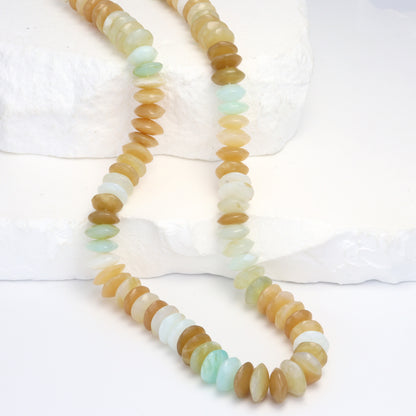 Ombre Blue Peruvian Opal 8mm German Cut Faceted Rondelles
