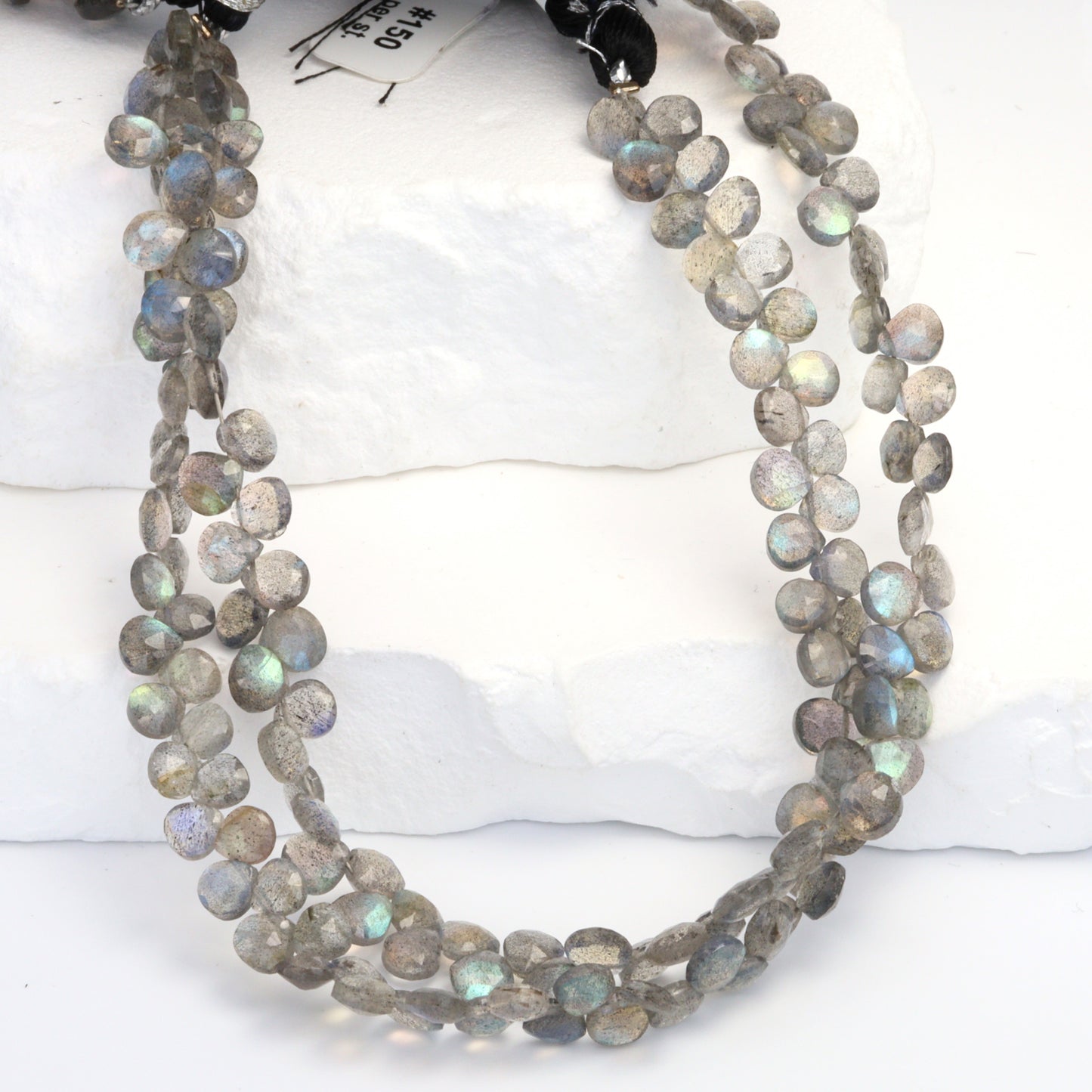 Blue Labradorite 5mm Faceted Heart Shaped Briolettes