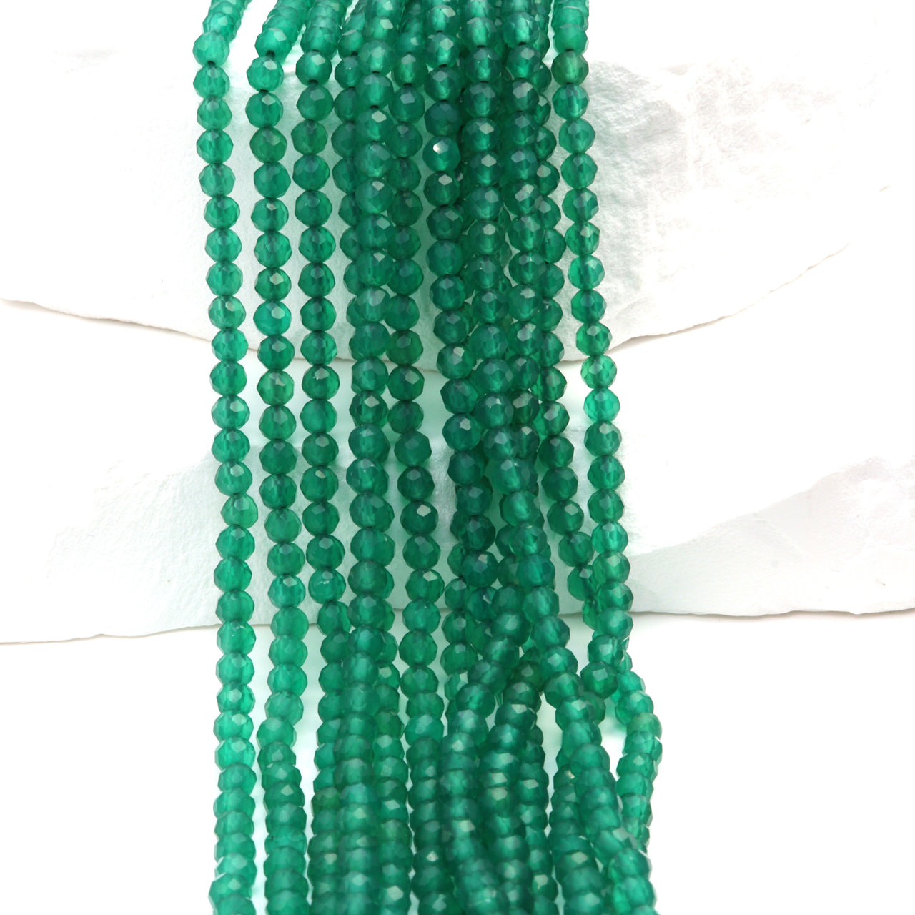 Green Onyx 3mm Faceted Rounds
