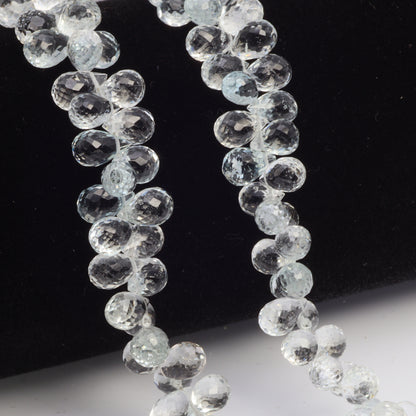 White Topaz 8x5mm Faceted Teardrop Briolettes