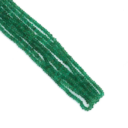 Green Emerald 2mm - 2.5mm Smooth Rondelles Bead Strand