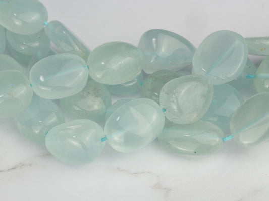 Blue Milky Aquamarine 7x5mm Smooth Nuggets