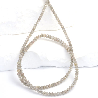 Gray Diamond 2.8mm Faceted Rondelles