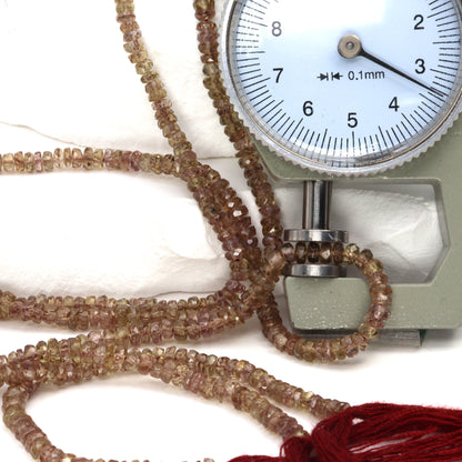 Color Change Garnet 3mm Hand Faceted Rondelles Bead Strand