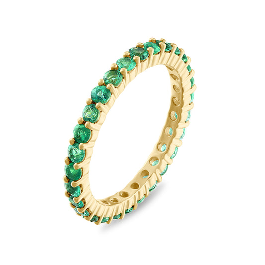Shared Prong Emerald Eternity Band