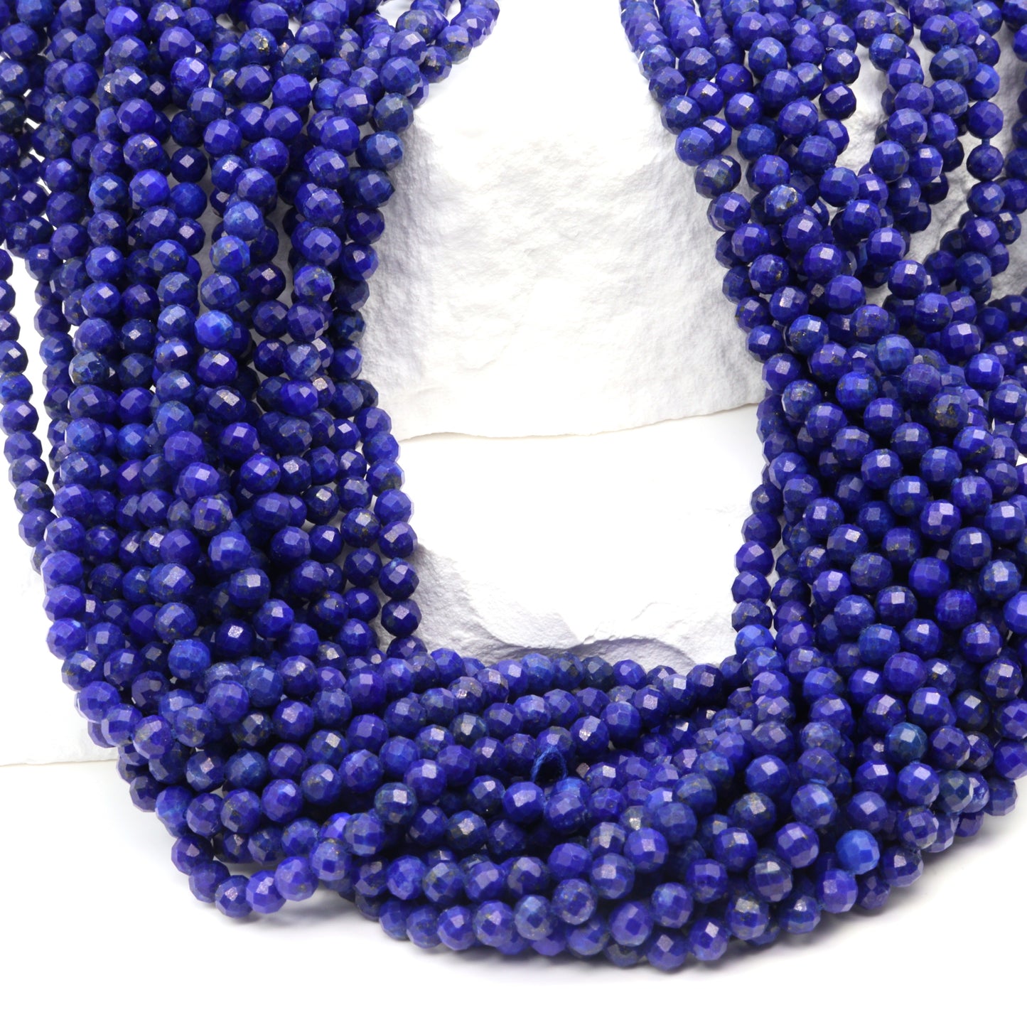 Royal Blue Lapis Lazuli 3mm Faceted Rounds