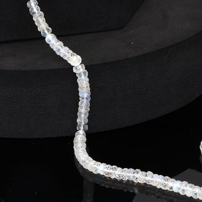 AA Blue Rainbow Moonstone 5mm Faceted Rondelles